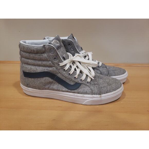 Vans Other - Vans Sk8-Hi Reissue Varsity Skateboarding Shoes Sz 9 men 10.5 women Grey